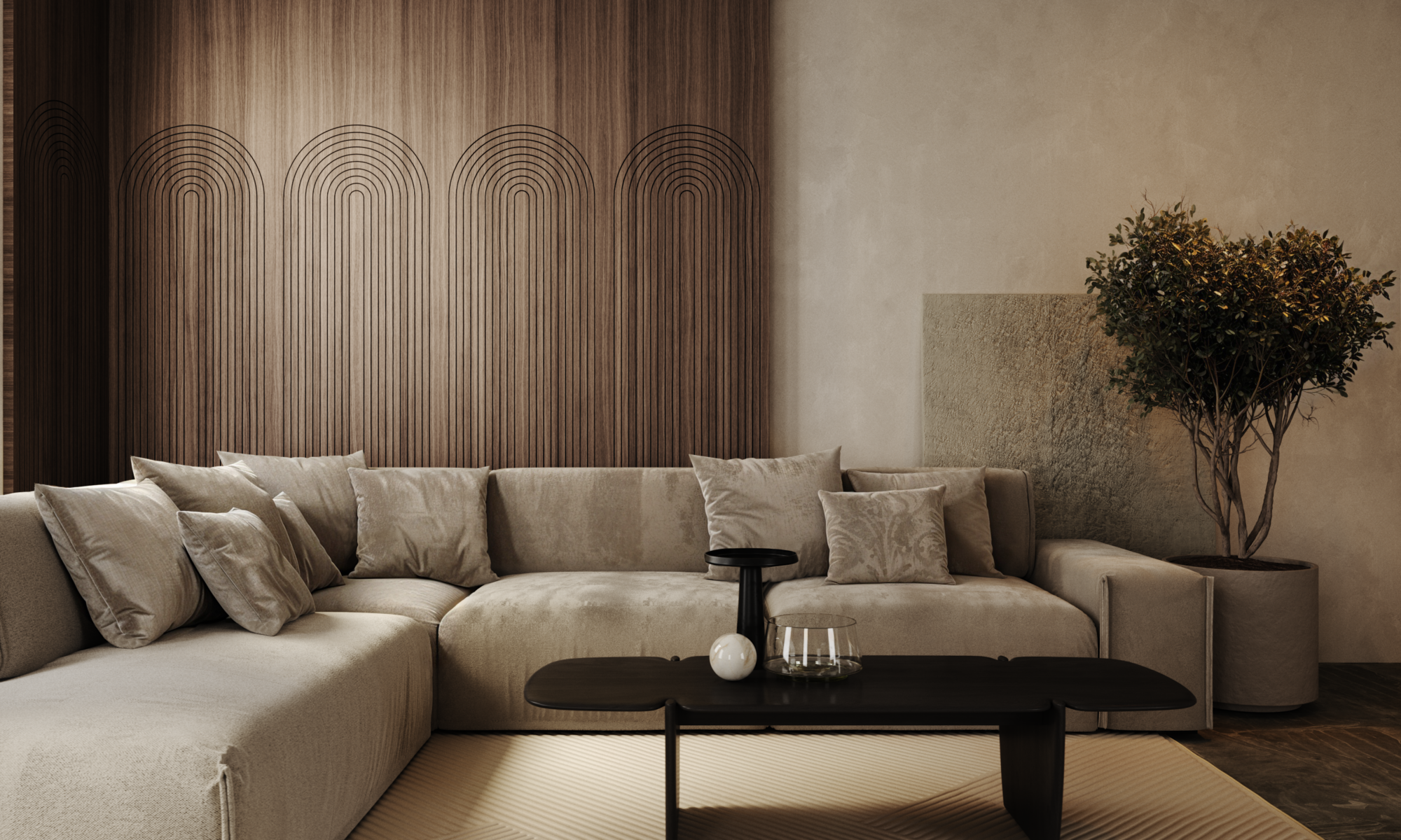 Loopa Mini japandi amerikai dió falpanel - LEER Design